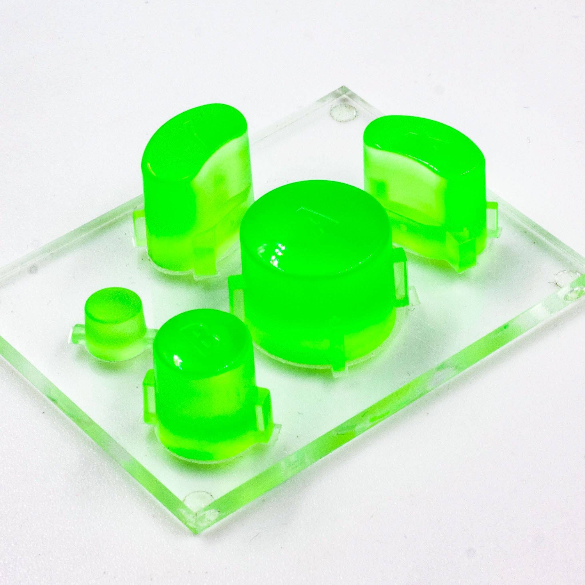 Custom GameCube Buttons - Battle Beaver Customs - GC Crystal Green