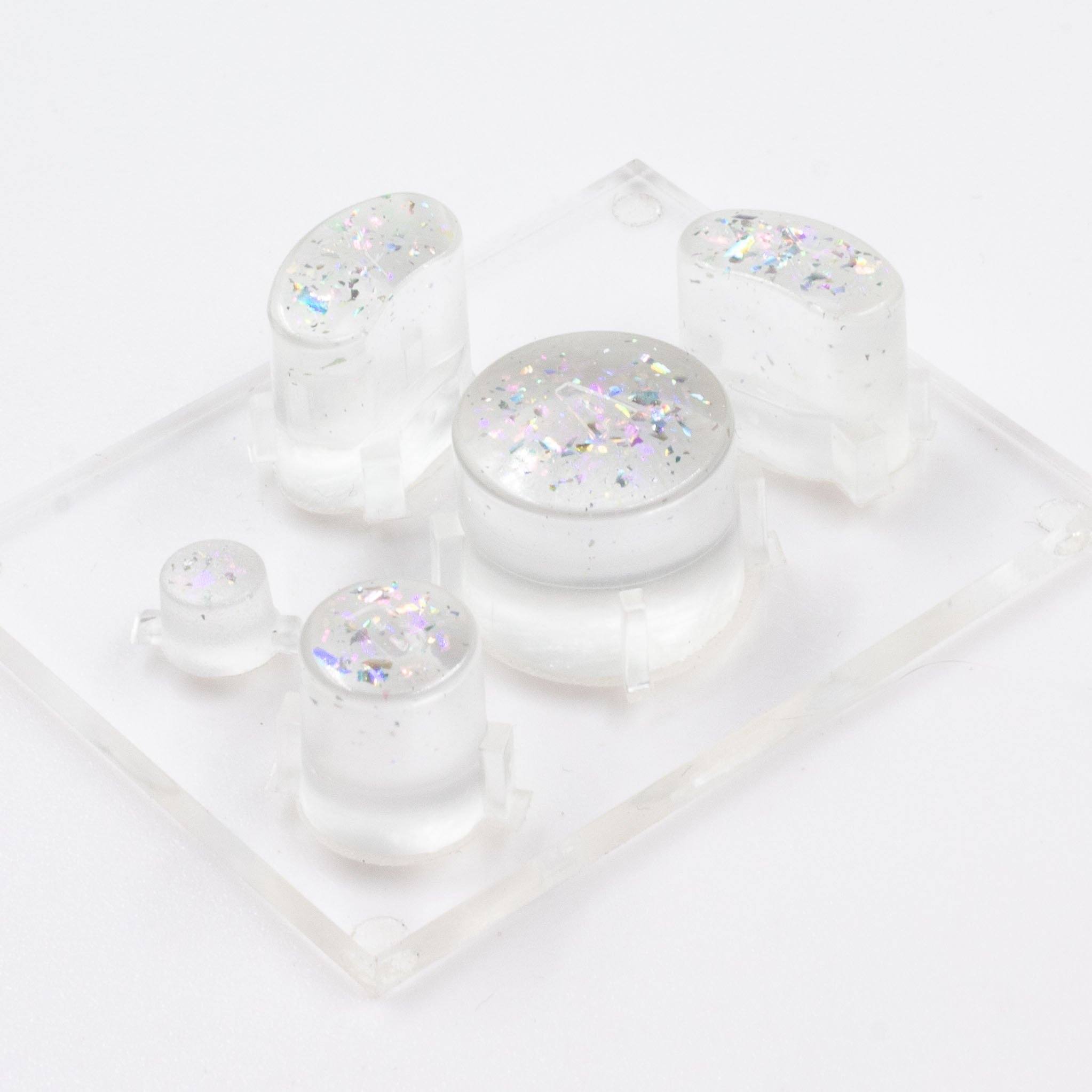 Custom GameCube Buttons - Battle Beaver Customs - Holographic Flakes