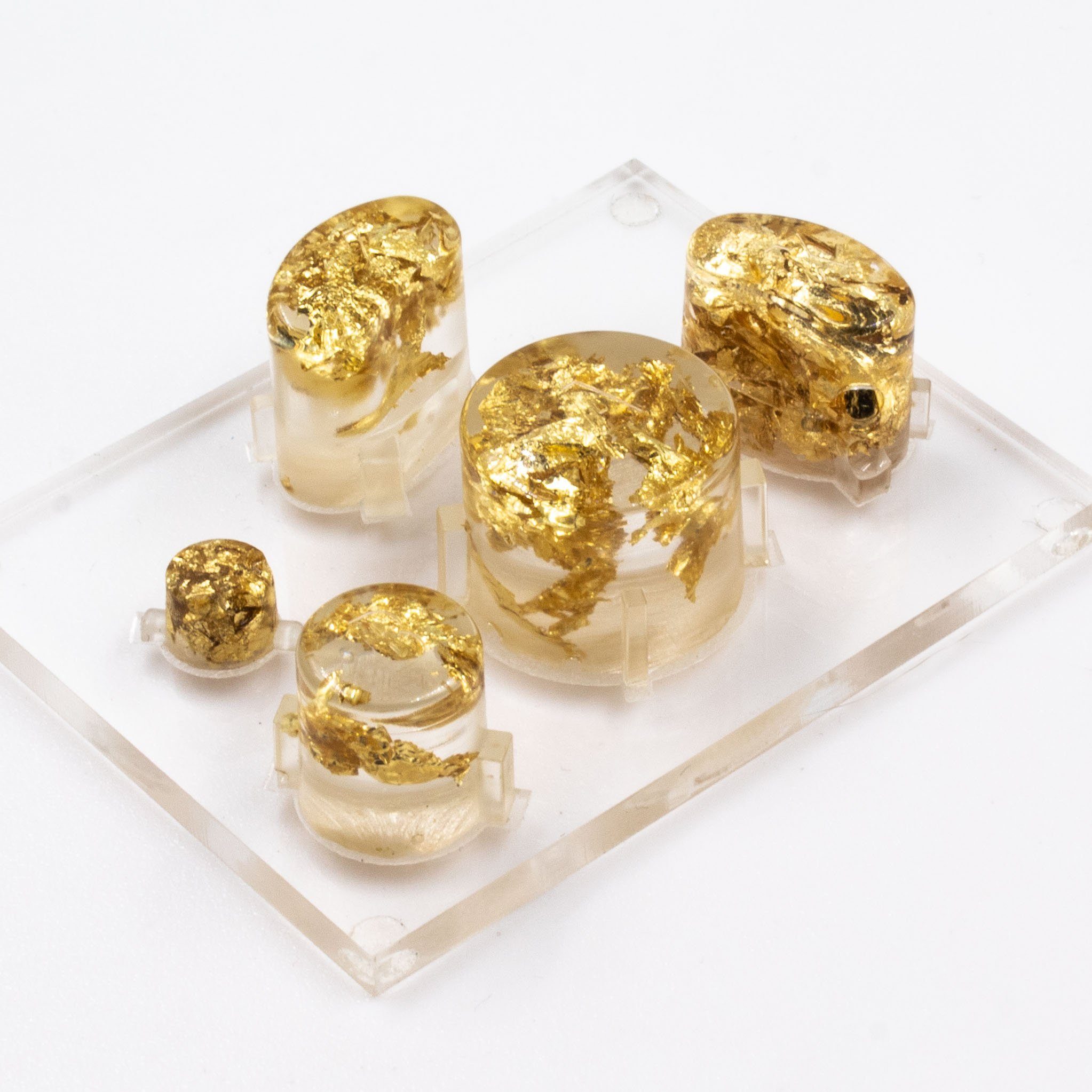 Custom GameCube Buttons - Battle Beaver Customs - Gold Flakes