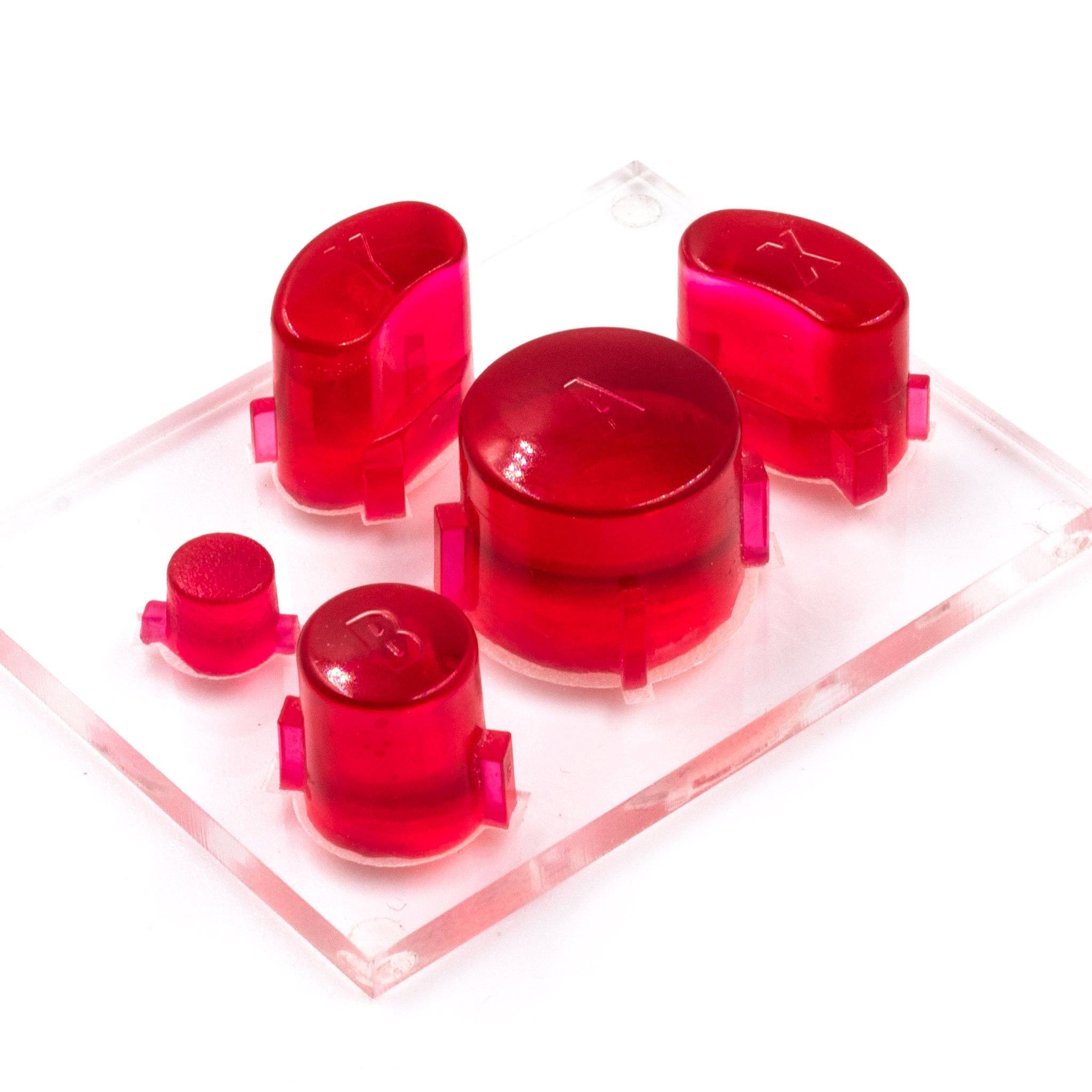 Custom GameCube Buttons - Battle Beaver Customs - GC Crystal Red