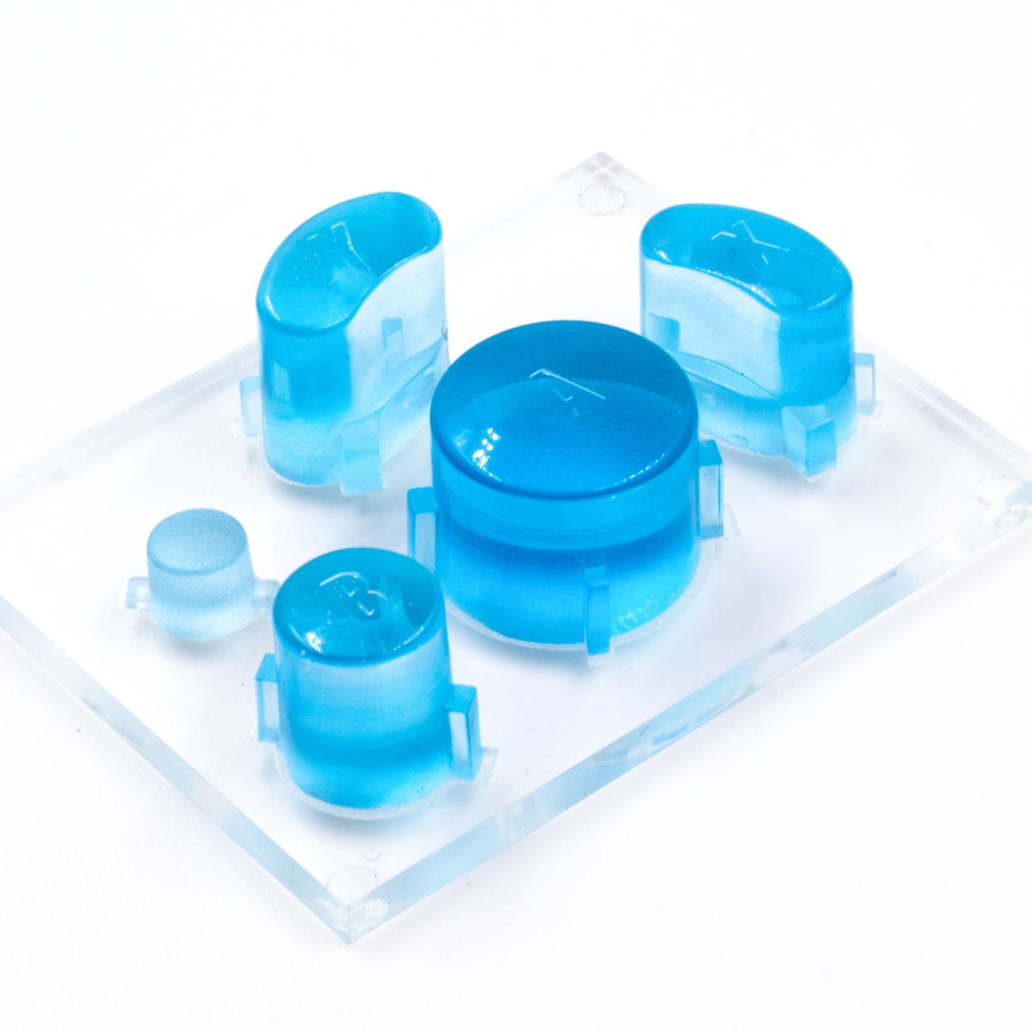 Custom GameCube Buttons - Battle Beaver Customs - GC Crystal Light Blue