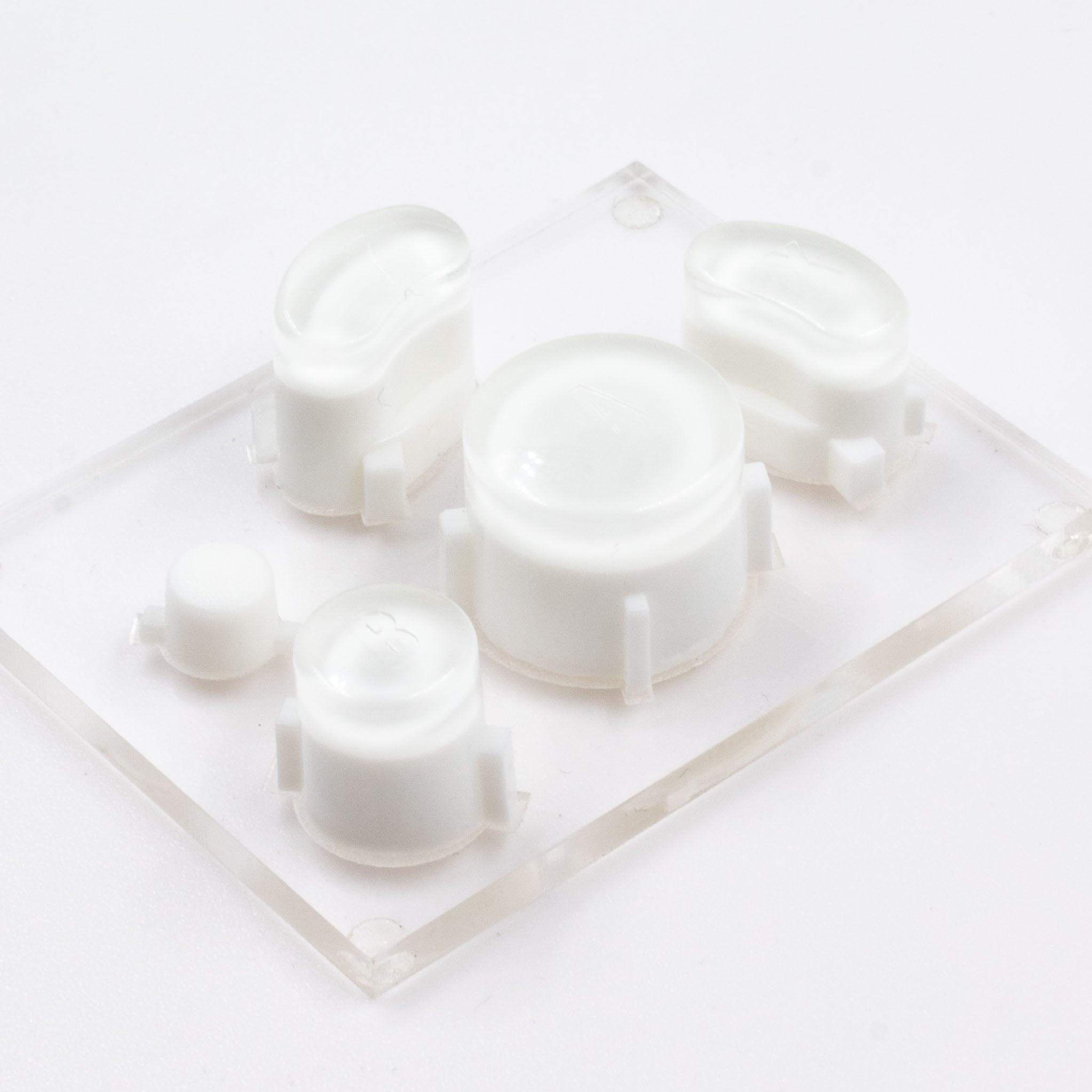Custom GameCube Buttons - Battle Beaver Customs - GC Arctic White