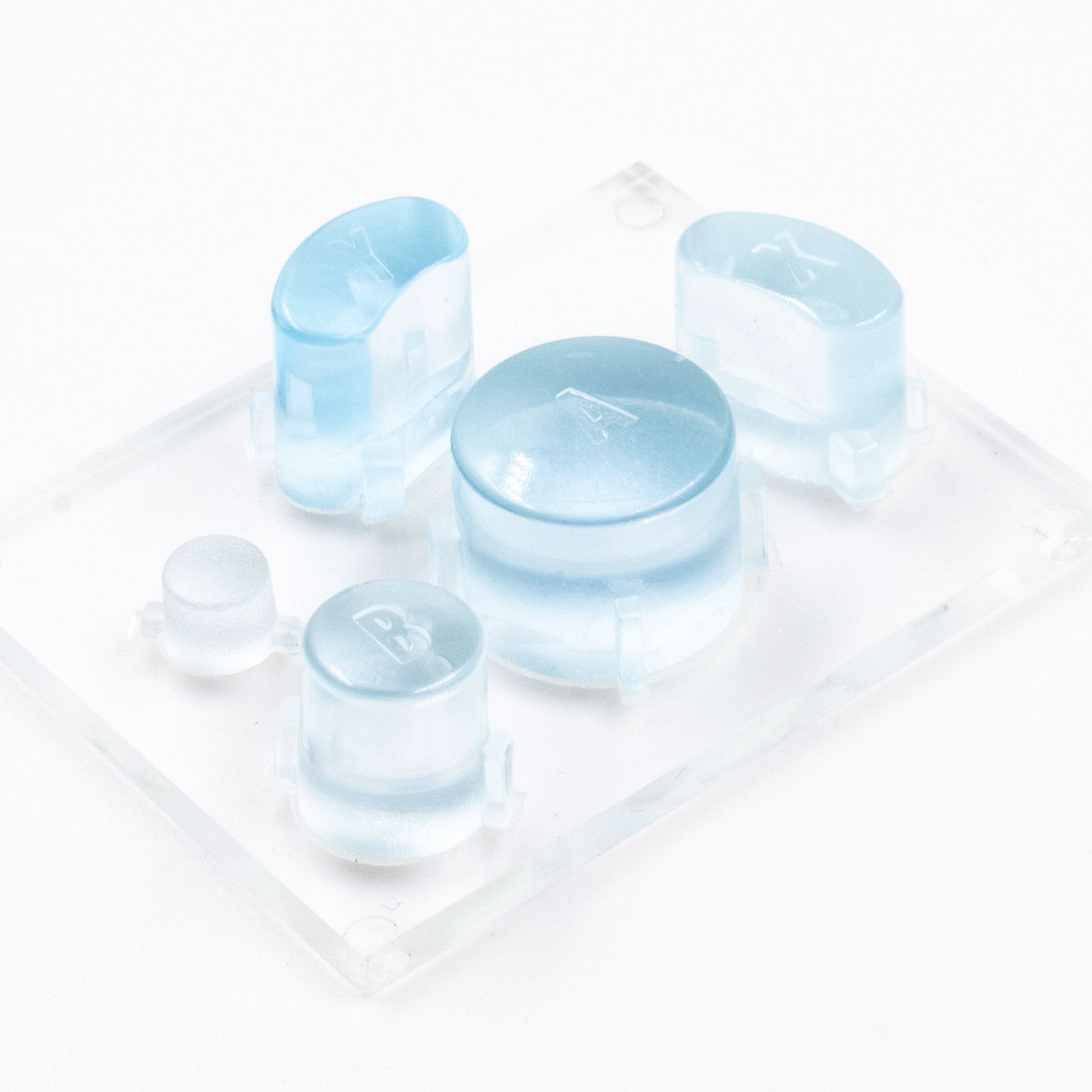 Custom GameCube Buttons - Battle Beaver Customs - GC Water Clear