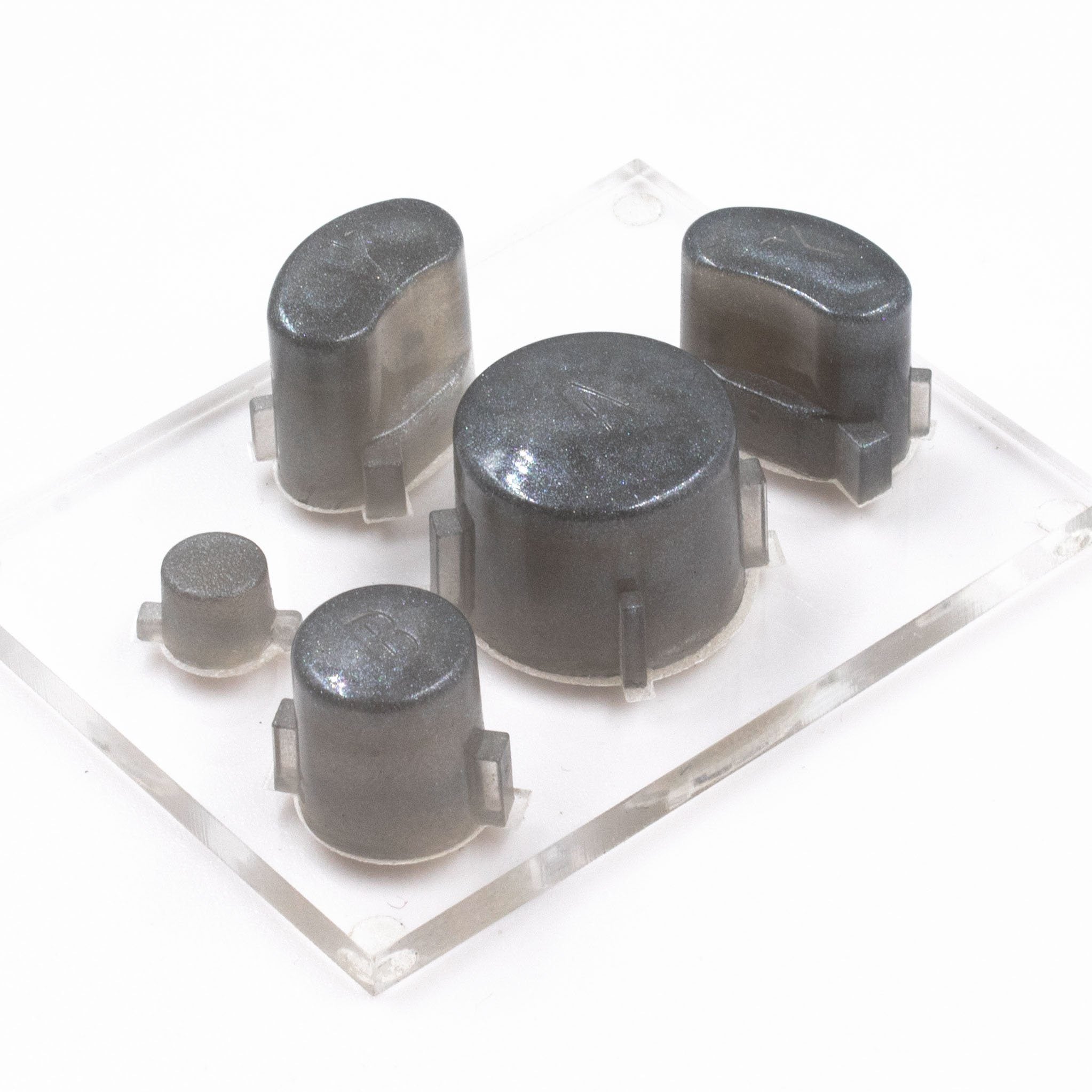 Custom GameCube Buttons - Battle Beaver Customs - GC Metallic Grey