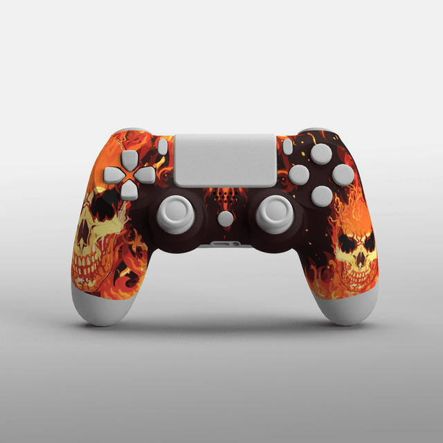PS4 Hydrodip Faceplate - Battle Beaver Customs - Flaming Skulls