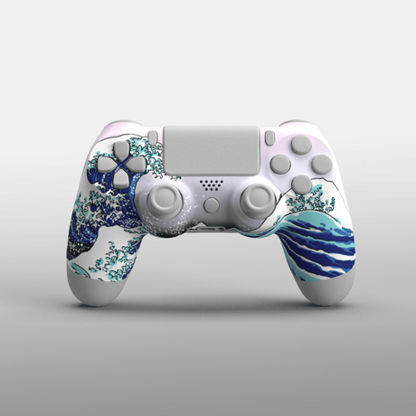 PS4 Hydrodip Faceplate - Battle Beaver Customs - Kanagawa Wave