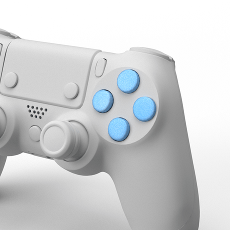 PS4 Metallic Face Buttons - Battle Beaver Customs - Metallic Light Blue