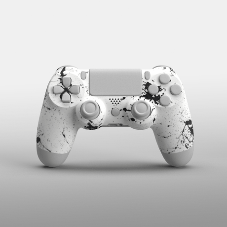 PS4 Soft Touch Hydrodip Faceplate - Battle Beaver Customs - Soft Touch Black Splatter