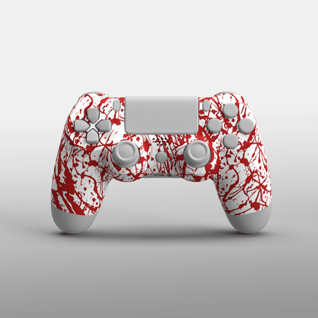 PS4 Soft Touch Hydrodip Faceplate - Battle Beaver Customs - Soft Touch Blood Splatter