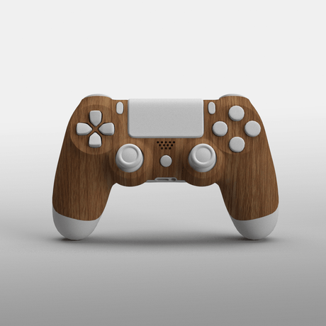 PS4 Soft Touch Hydrodip Faceplate - Battle Beaver Customs - Soft Touch Brushed Wood