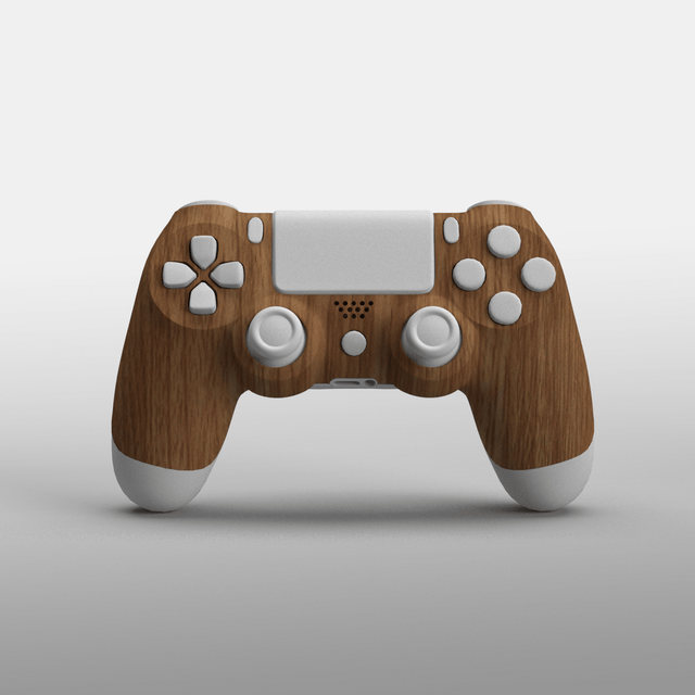 PS4 Soft Touch Hydrodip Faceplate - Battle Beaver Customs - Soft Touch Brushed Wood