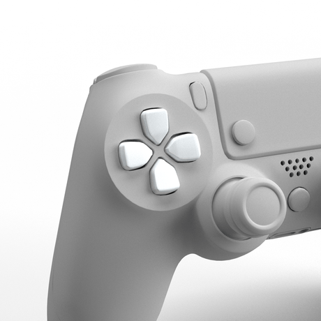 PS4 Solid D - Pad - Battle Beaver Customs - Solid White