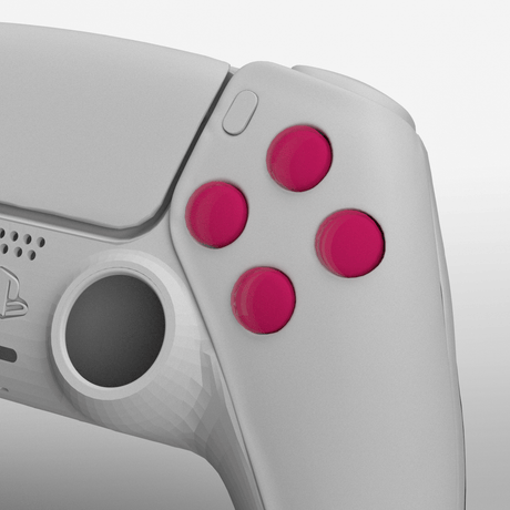 PS5 Crystal Face Buttons - Battle Beaver Customs - Crystal Pink