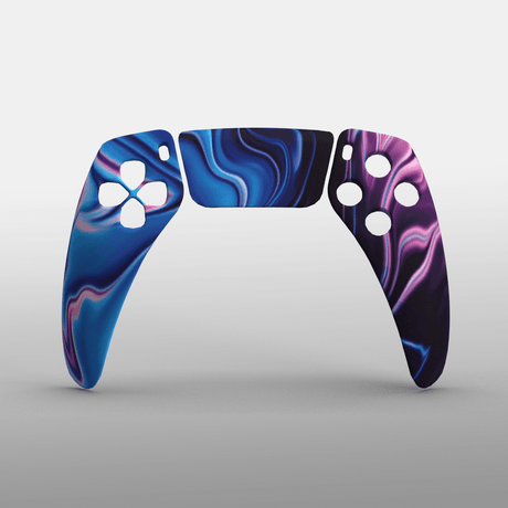 PS5 Hydrodip Faceplate - Battle Beaver Customs - Blue - Pink Swirls (13)