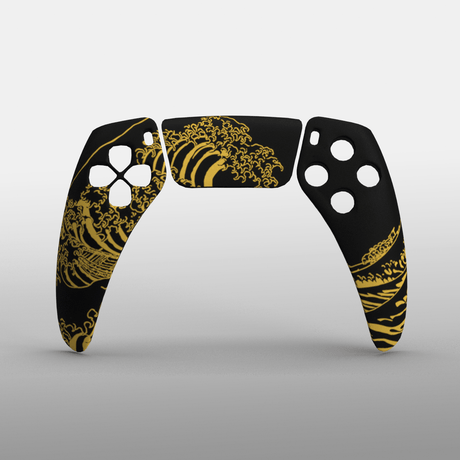 PS5 Hydrodip Faceplate - Battle Beaver Customs - Golden Wave (Duplicate)
