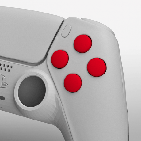 PS5 Soft Touch Face Buttons - Battle Beaver Customs - Soft Touch Bright Red
