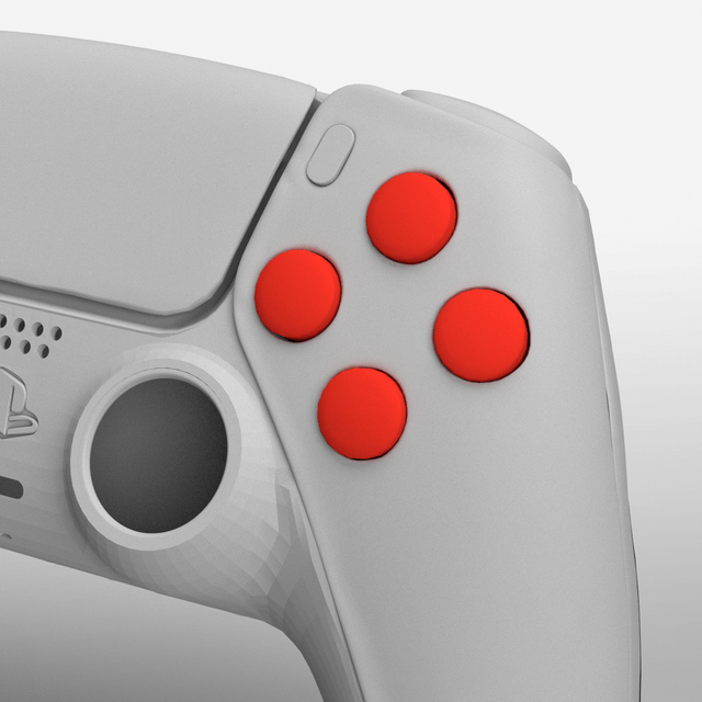PS5 Soft Touch Face Buttons - Battle Beaver Customs - Soft Touch Bright Red
