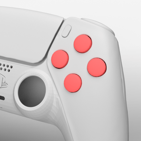 PS5 Soft Touch Face Buttons - Battle Beaver Customs - Soft Touch Bright Red