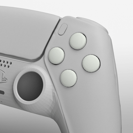 PS5 Soft Touch Face Buttons - Battle Beaver Customs - Soft Touch Gulag Grey