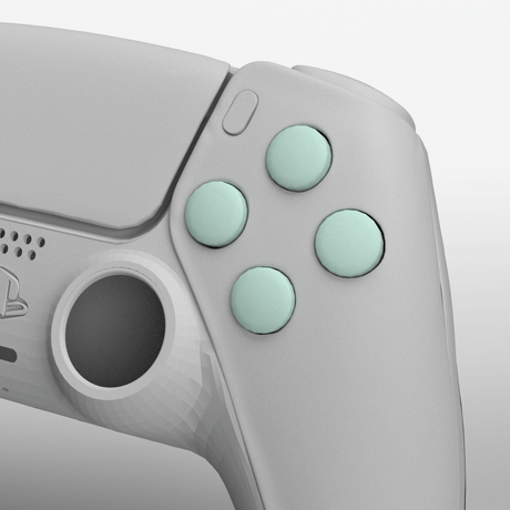 PS5 Soft Touch Face Buttons - Battle Beaver Customs - Soft Touch Light Cyan