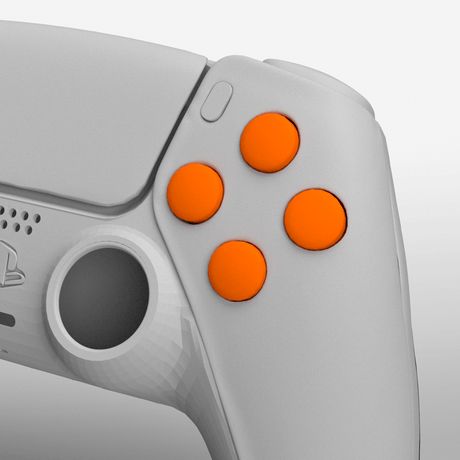 PS5 Soft Touch Face Buttons - Battle Beaver Customs - Soft Touch Orange