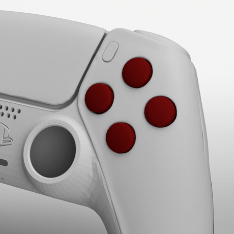 PS5 Soft Touch Face Buttons - Battle Beaver Customs - Soft Touch Red