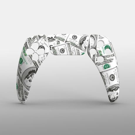 PS5 Soft Touch Hydrodip Faceplate - Battle Beaver Customs - Soft Touch Money (3)