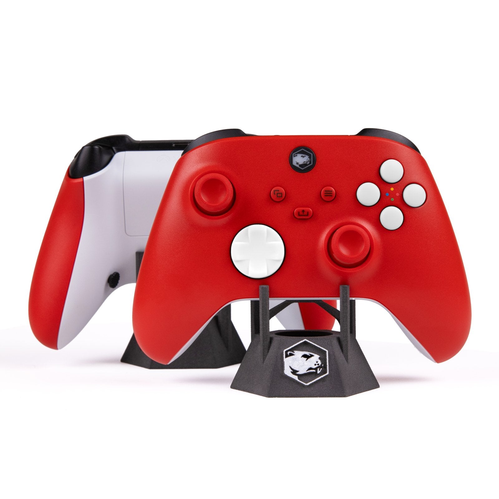 Red and black xbox store one controller