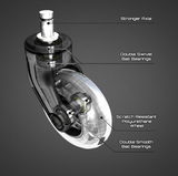 Beaver Blades - Gaming / Office Chair Wheels - Battle Beaver Customs - Black