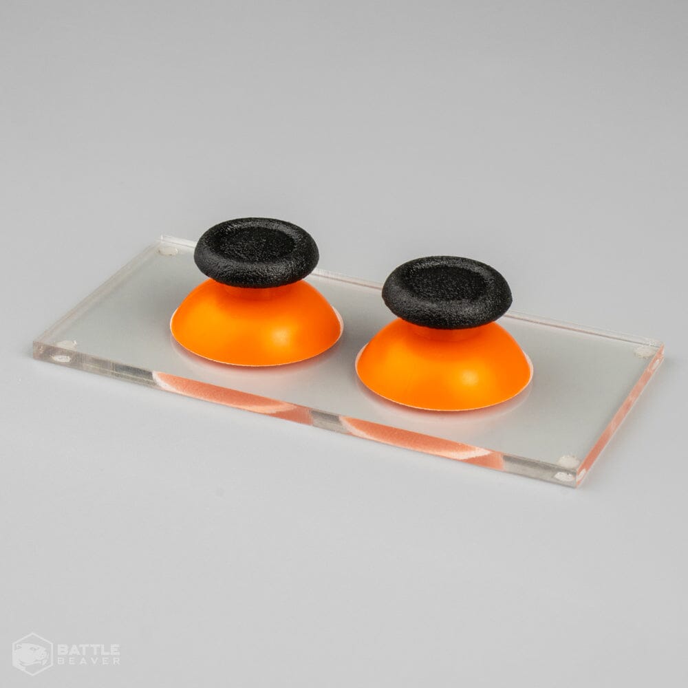 PS4 Stock Black Top Thumbsticks - Battle Beaver Customs - Orange