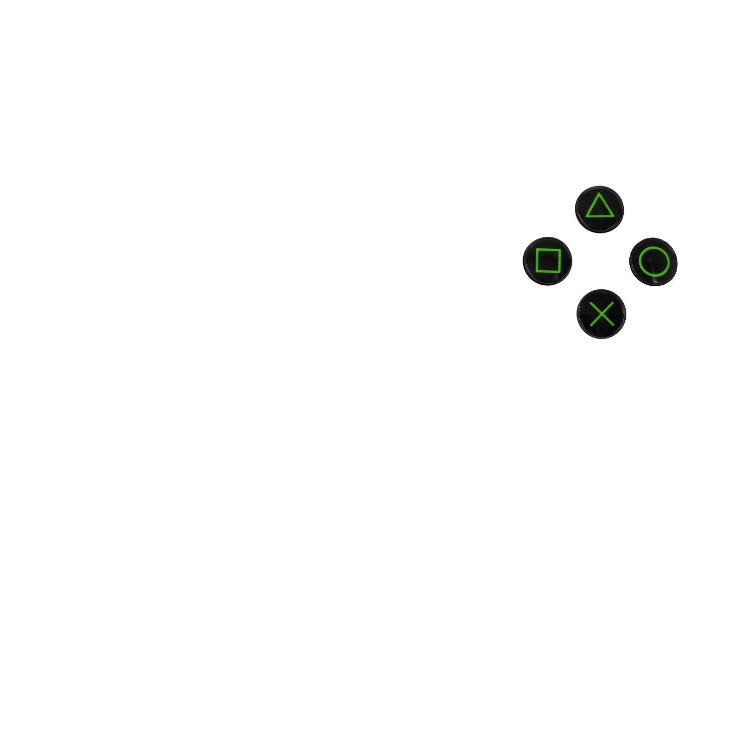 PS5 Lettered Face Buttons - Battle Beaver Customs - Lettered Black/Green