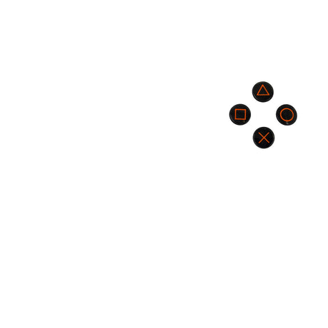 PS5 Lettered Face Buttons - Battle Beaver Customs - Lettered Black/Orange
