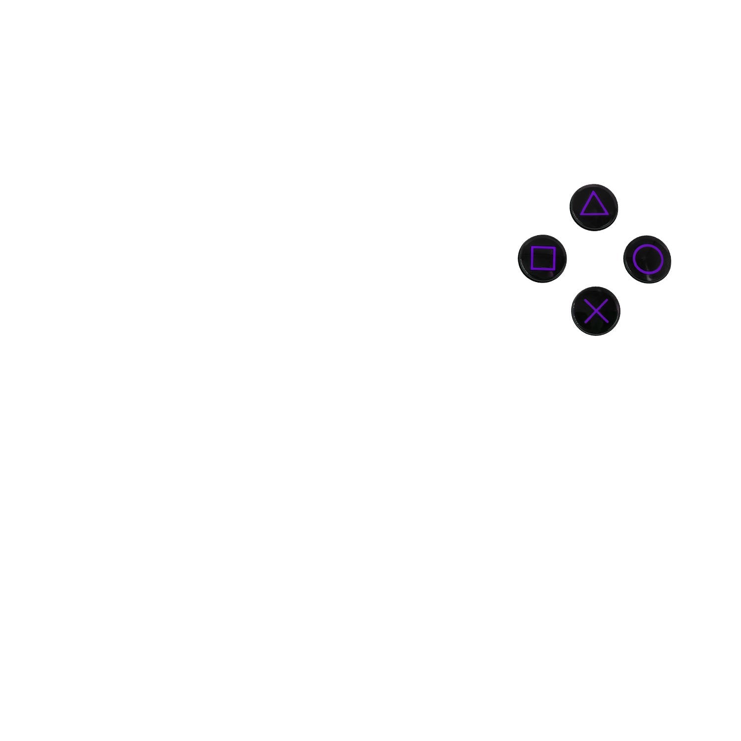 PS5 Lettered Face Buttons - Battle Beaver Customs - Lettered Black/Purple