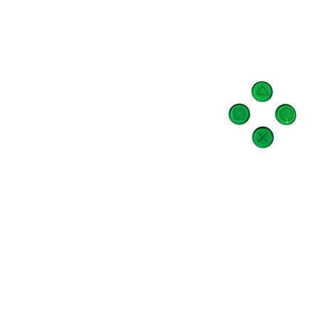 PS5 Lettered Face Buttons - Battle Beaver Customs - Lettered Green
