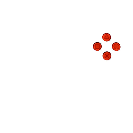 PS5 Lettered Face Buttons - Battle Beaver Customs - Lettered Red