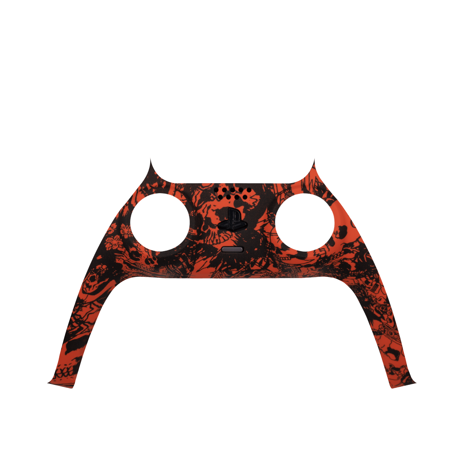 PS5 Soft Touch Hydrodip Trim - Battle Beaver Customs - SFT Red Black Skulls