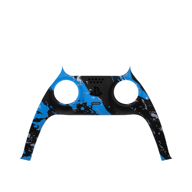 PS5 Soft Touch Hydrodip Trim - Battle Beaver Customs - SFT Blue & Black Rip